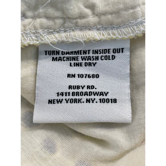 Ruby Rd Yellow Eyelet cropped lightweight jacket shirt 100% Cotton 14 - Picture 5 of 9